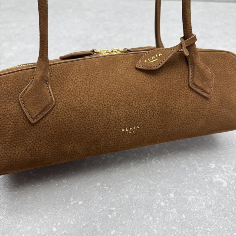 Alaia Le Teckel Suede Shoulder Bag Light Brown L4401