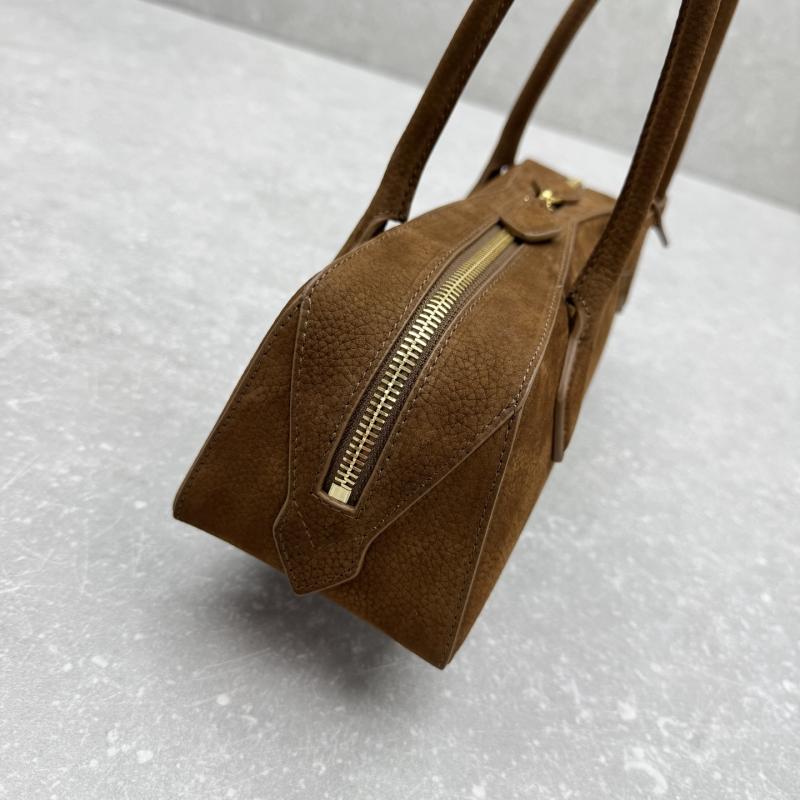 Alaia Le Teckel Suede Shoulder Bag Light Brown L4401