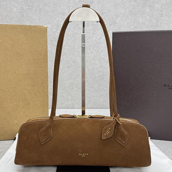 Alaia Le Teckel Suede Shoulder Bag Light Brown L4401