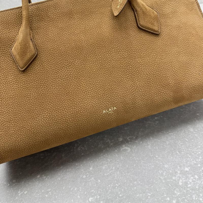 Alaia Le Teckel Suede Tote Bag Brown L4425