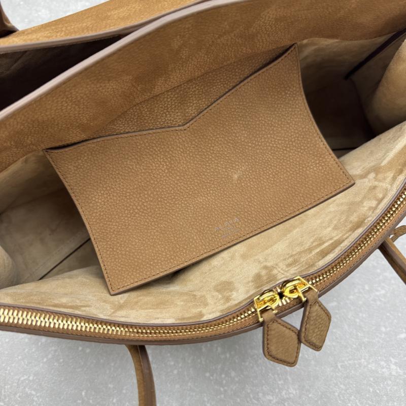 Alaia Le Teckel Suede Tote Bag Brown L4425