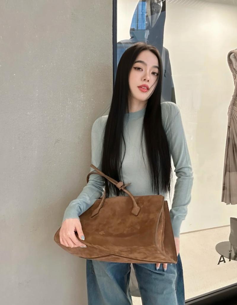 Alaia Le Teckel Suede Tote Bag Brown L4425