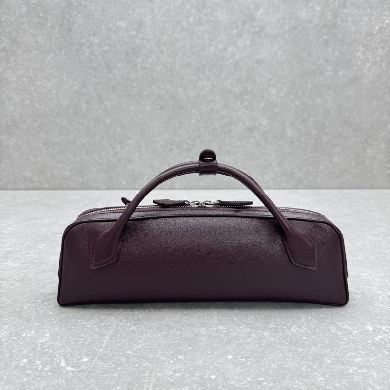 Alaia Le Teckel textured-leather Tote Burgundy AL4499