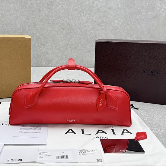 Alaia Le Teckel textured-leather Tote Red AL4499
