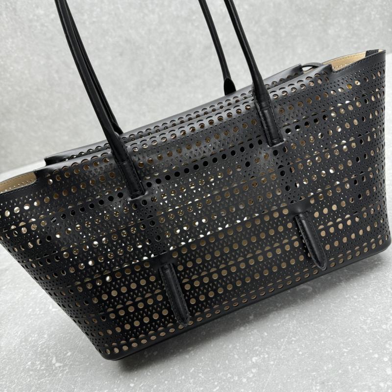 Alaia Neo Mina 32 Leather Tote Bag Black AL4422
