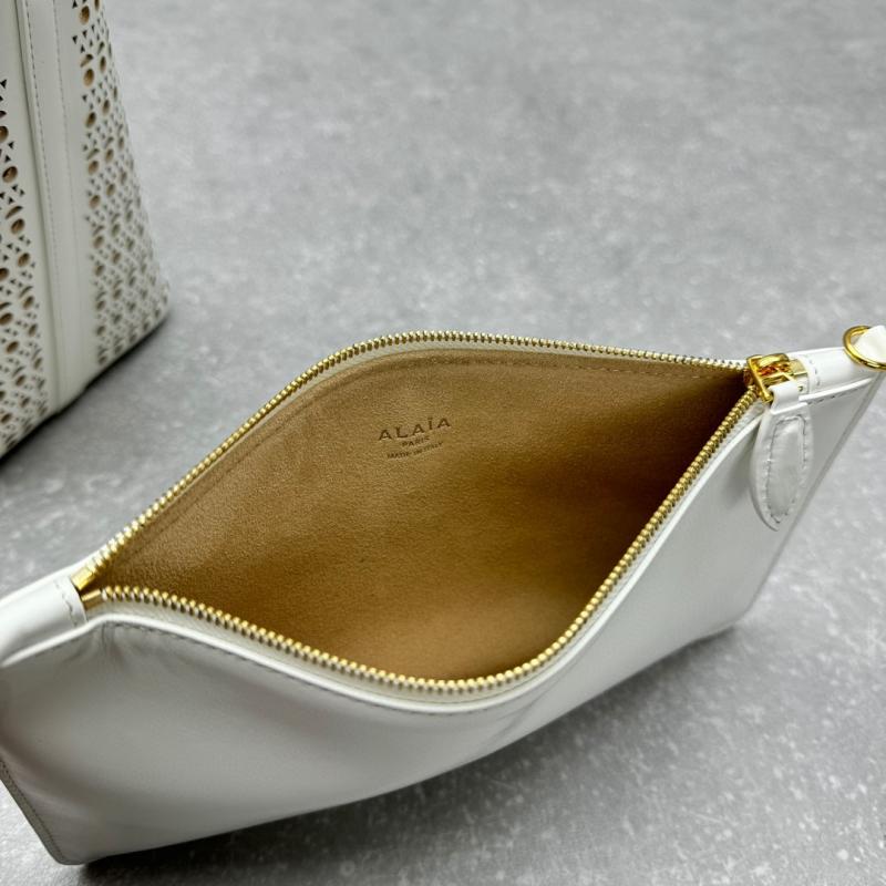 Alaia Neo Mina 32 Leather Tote Bag White AL4422