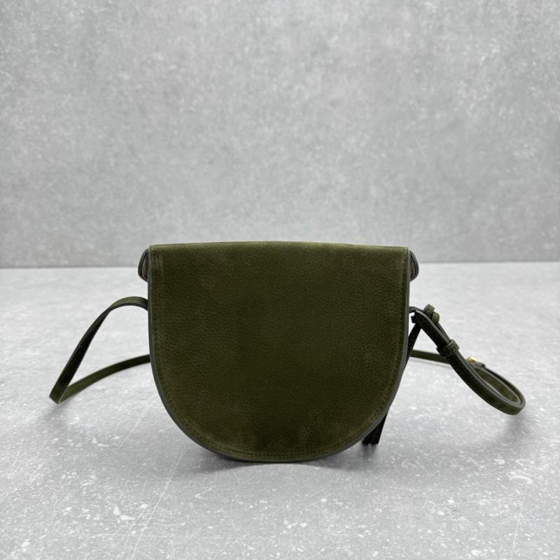 Alaia Suede Crossbody Bag Green AL4495