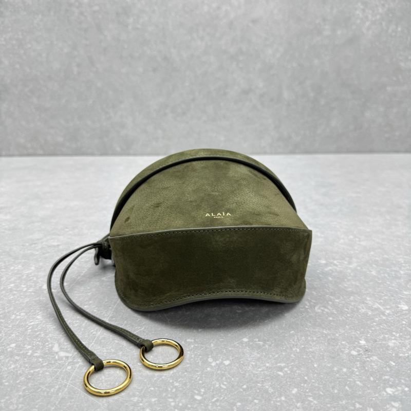Alaia Suede Crossbody Bag Green AL4495