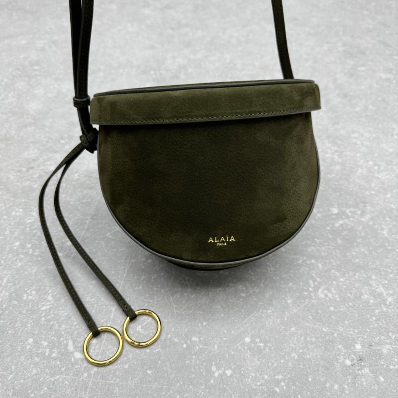 Alaia Suede Crossbody Bag Green AL4495