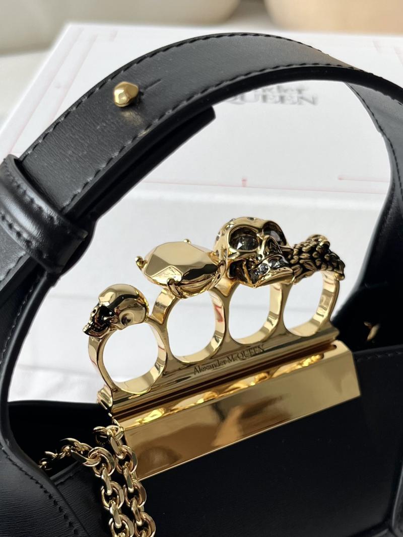 Alexander McQueen Jewelled Mini Hobo Bag A731136 Black