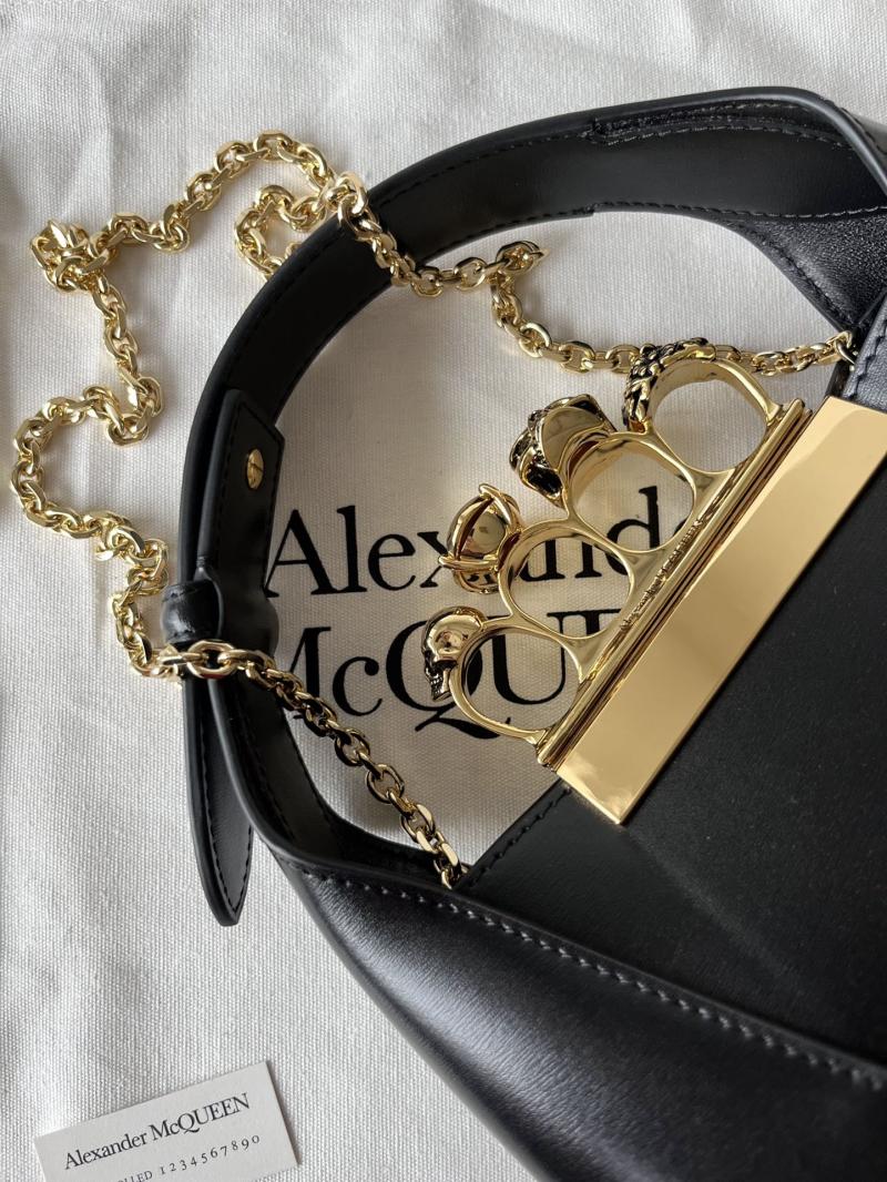 Alexander McQueen Jewelled Mini Hobo Bag A731136 Black