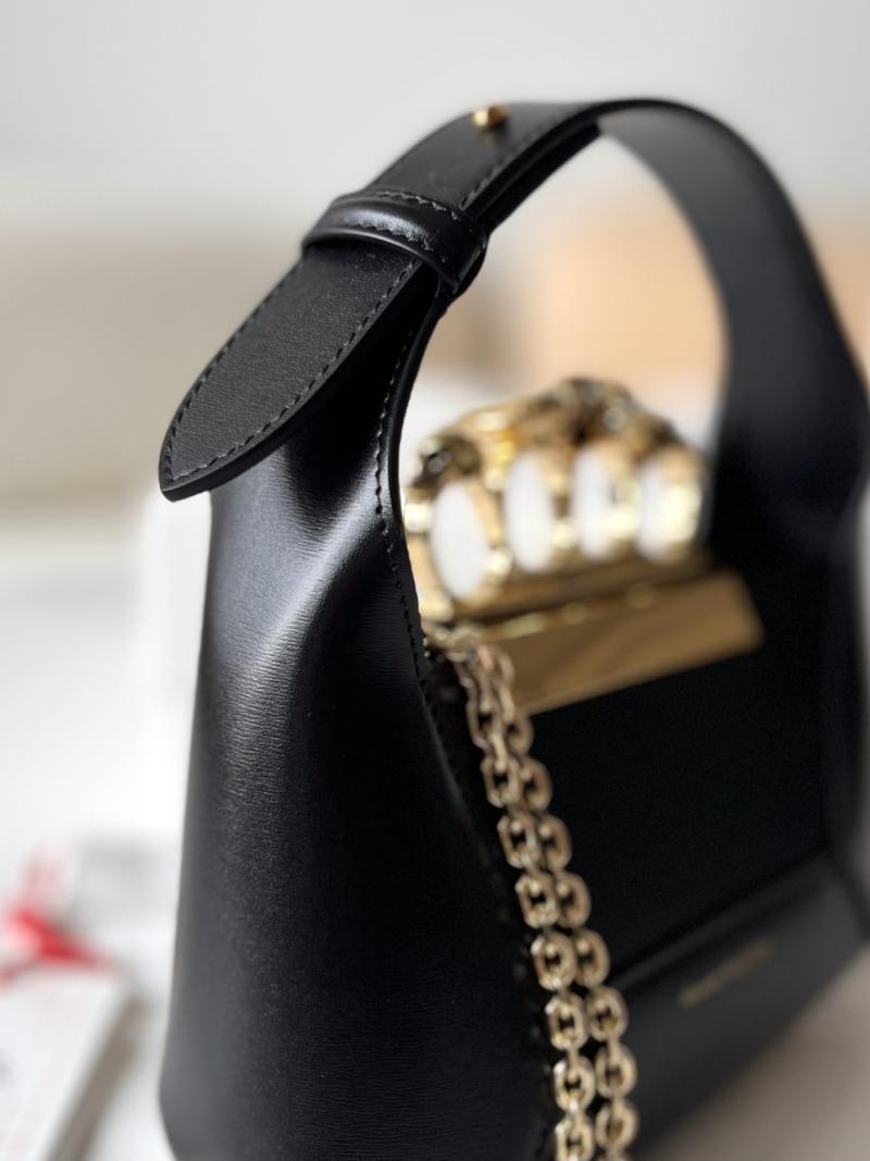 Alexander McQueen Jewelled Mini Hobo Bag A731136 Black