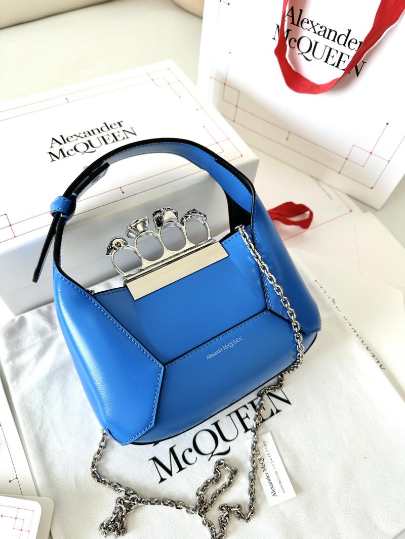 Alexander McQueen Jewelled Mini Hobo Bag Blue A731136