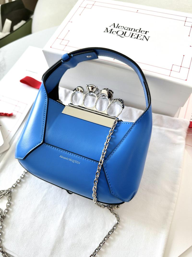 Alexander McQueen Jewelled Mini Hobo Bag Blue A731136