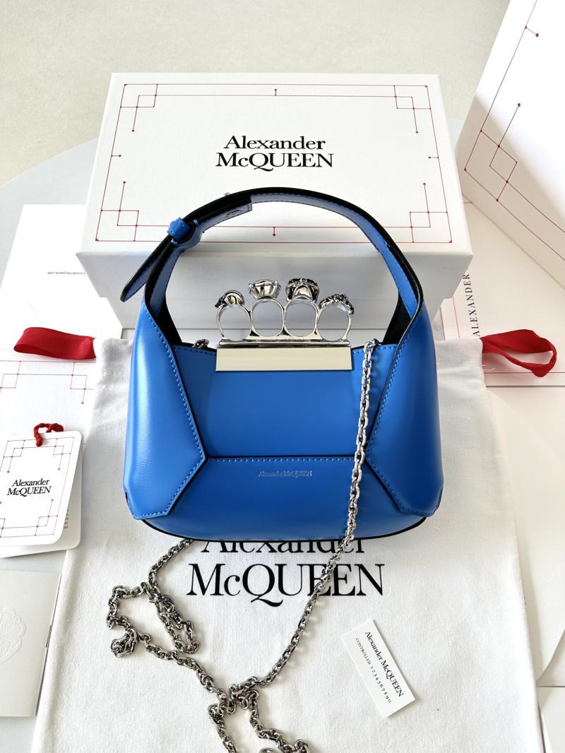 Alexander McQueen Jewelled Mini Hobo Bag Blue A731136