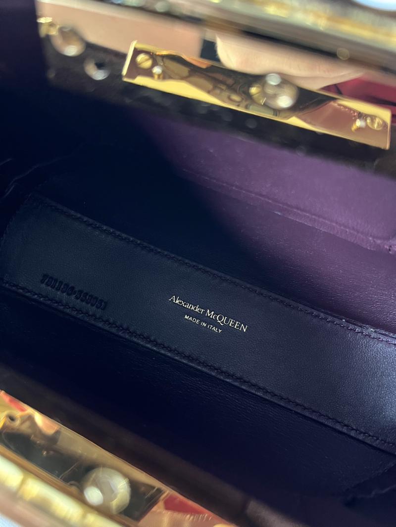 Alexander McQueen Jewelled Mini Hobo Bag Burgundy A731136