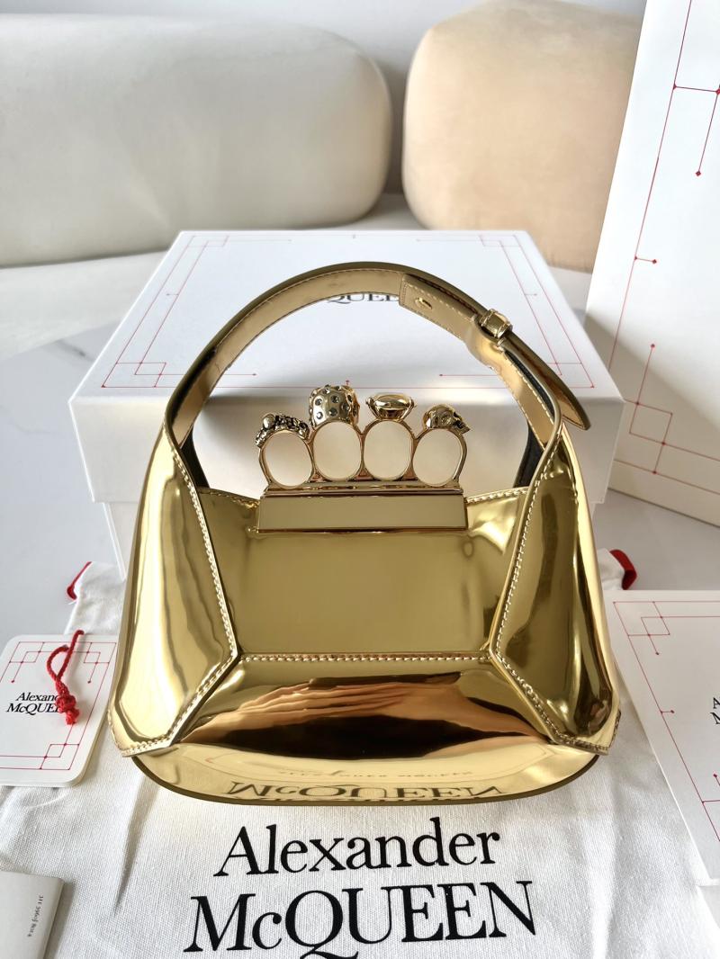 Alexander McQueen Jewelled Mini Hobo Bag Gold A731136