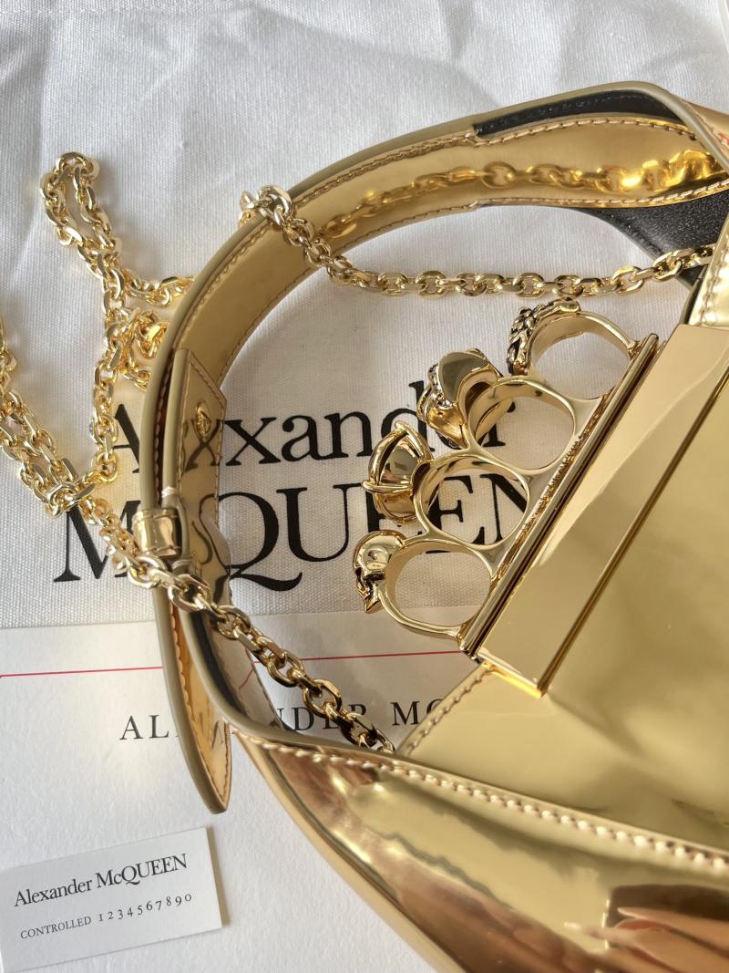 Alexander McQueen Jewelled Mini Hobo Bag Gold A731136