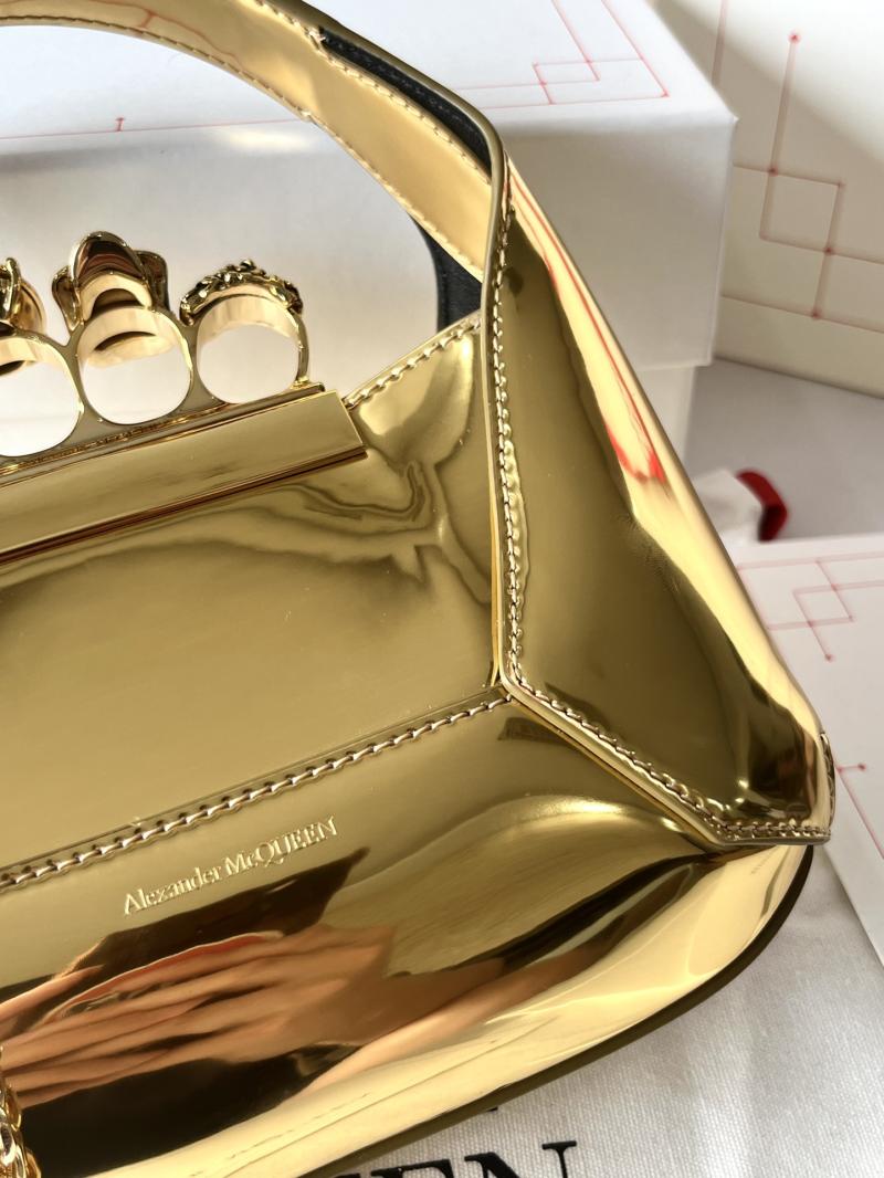 Alexander McQueen Jewelled Mini Hobo Bag Gold A731136