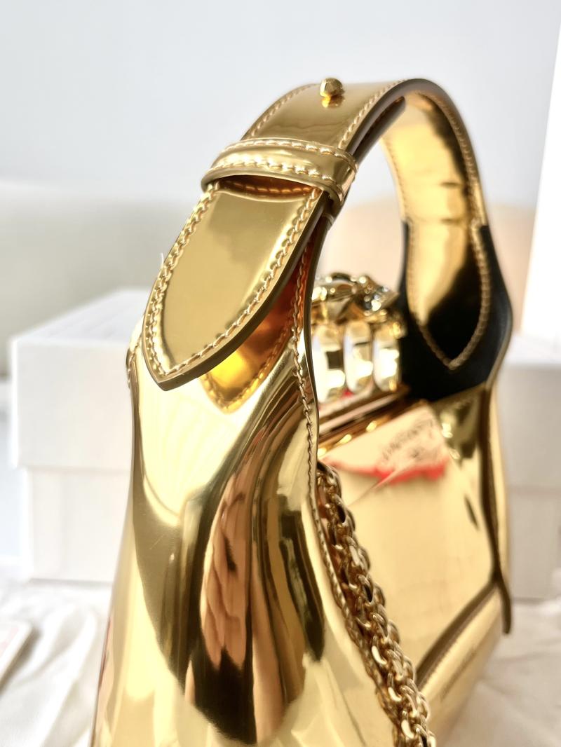 Alexander McQueen Jewelled Mini Hobo Bag Gold A731136