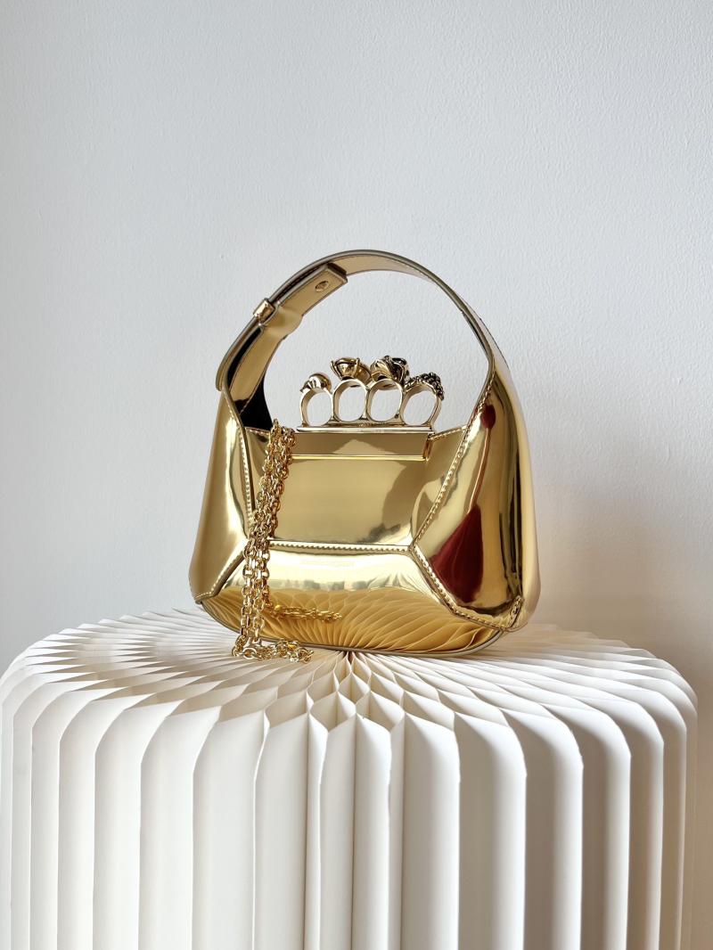 Alexander McQueen Jewelled Mini Hobo Bag Gold A731136