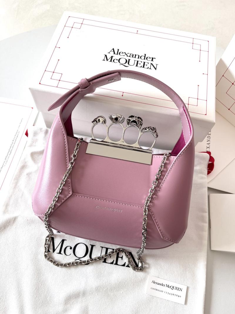 Alexander McQueen Jewelled Mini Hobo Bag Pink A731136