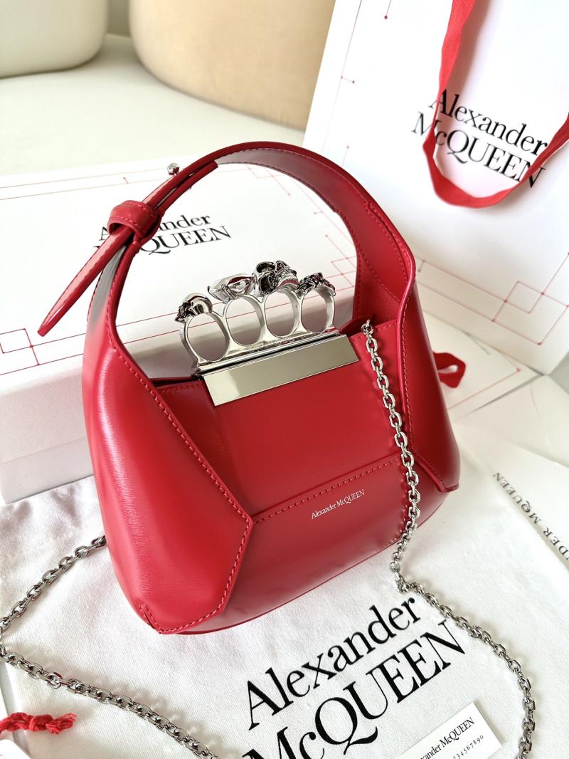 Alexander McQueen Jewelled Mini Hobo Bag Red A731136