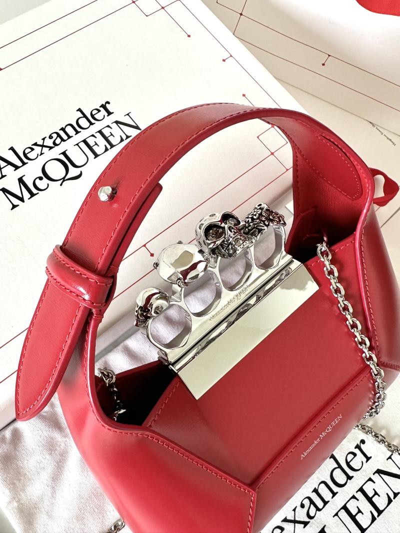 Alexander McQueen Jewelled Mini Hobo Bag Red A731136