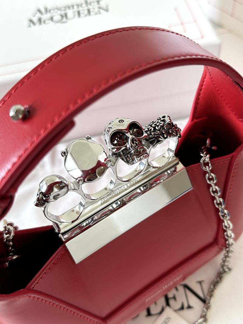 Alexander McQueen Jewelled Mini Hobo Bag Red A731136