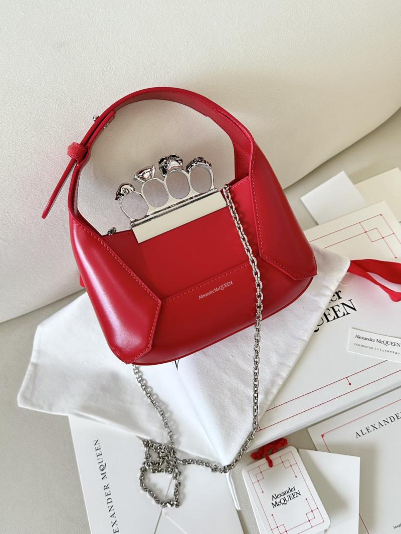 Alexander McQueen Jewelled Mini Hobo Bag Red A731136