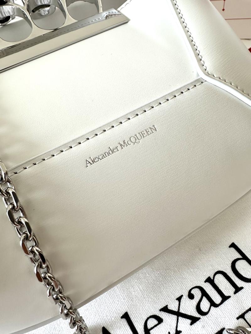 Alexander McQueen Jewelled Mini Hobo Bag White A731136