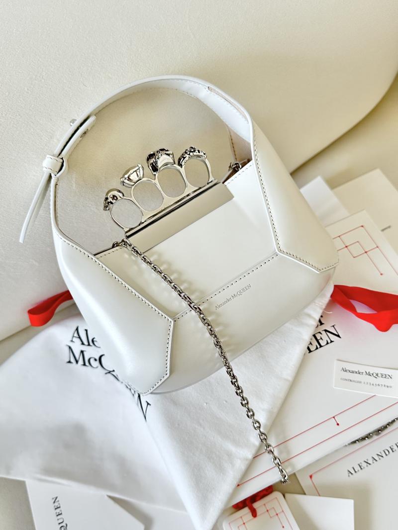 Alexander McQueen Jewelled Mini Hobo Bag White A731136