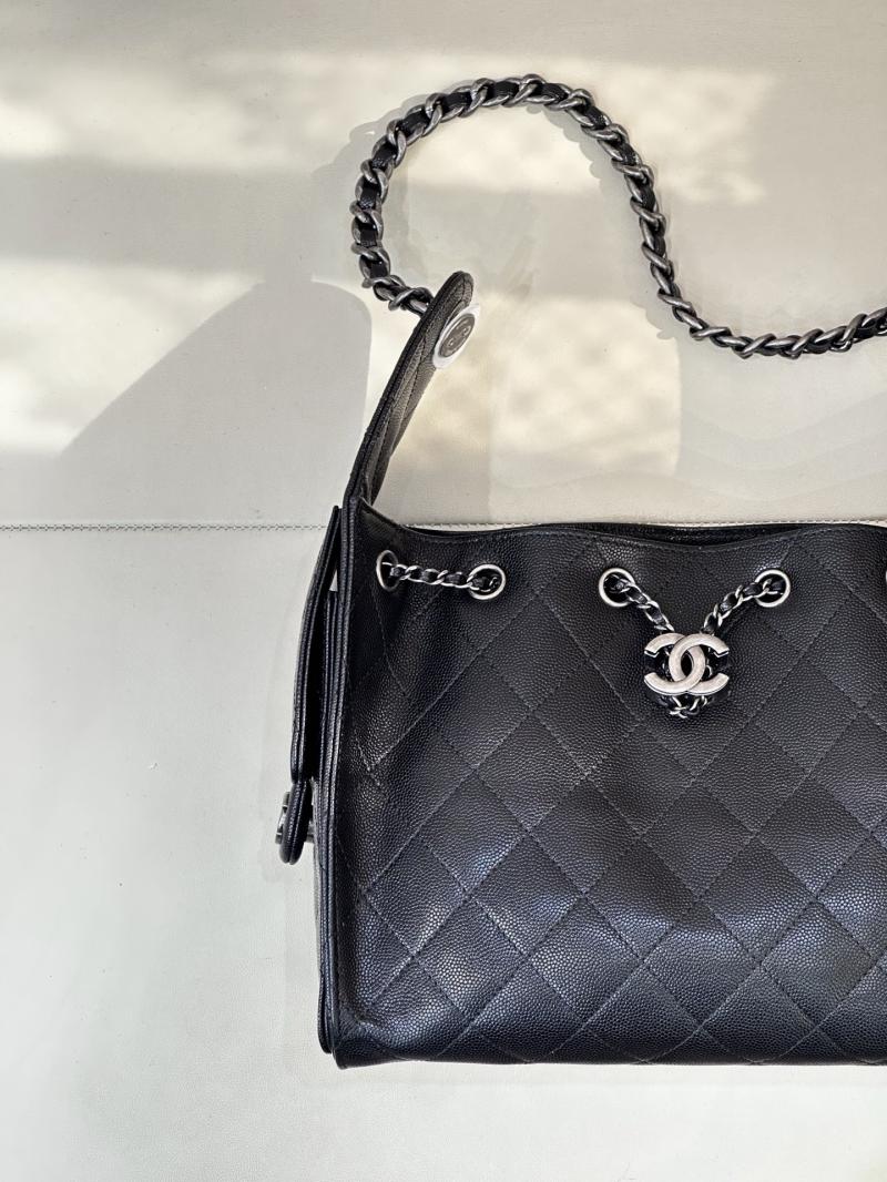 Chanel 25 Small Handbag Champagne Black AS5293