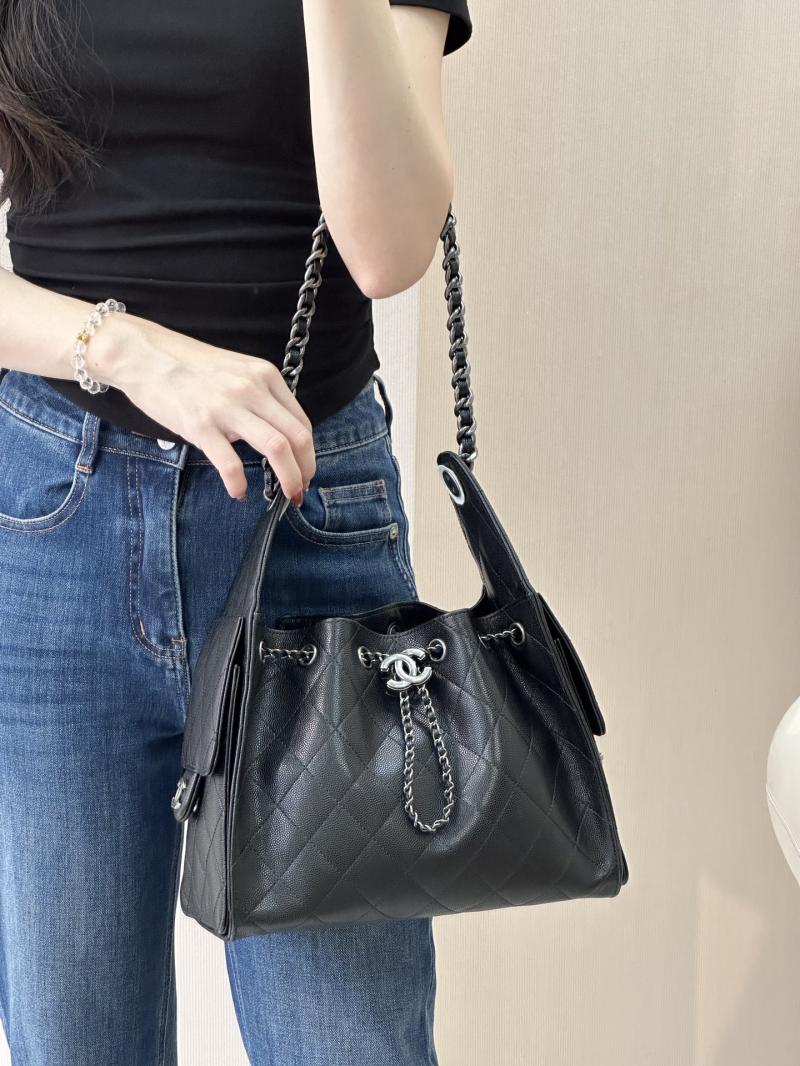 Chanel 25 Small Handbag Champagne Black AS5293