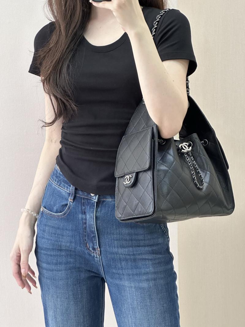 Chanel 25 Small Handbag Champagne Black AS5293