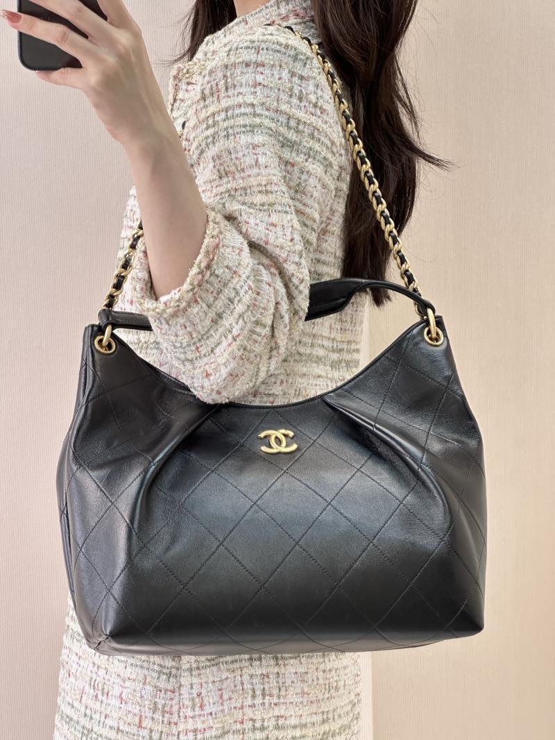 Chanel Calfskin Large Hobo Bag Black AS5978