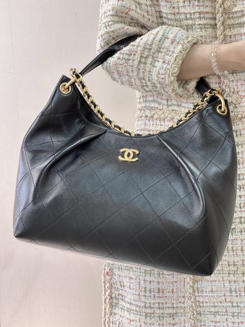 Chanel Calfskin Large Hobo Bag Black AS5978