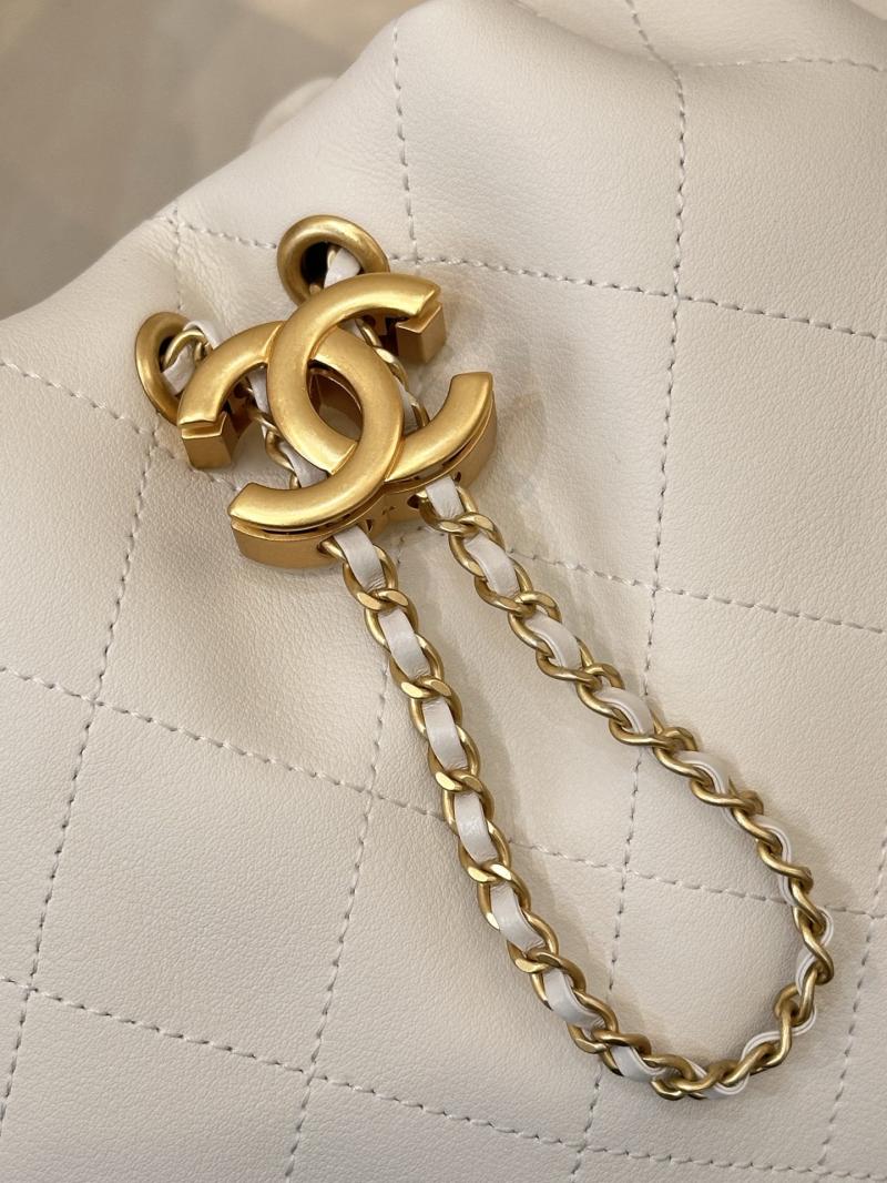 Chanel Hobo Handbag White AS5976