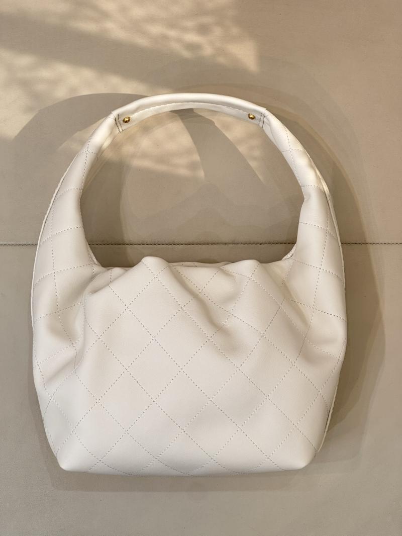 Chanel Hobo Handbag White AS5976