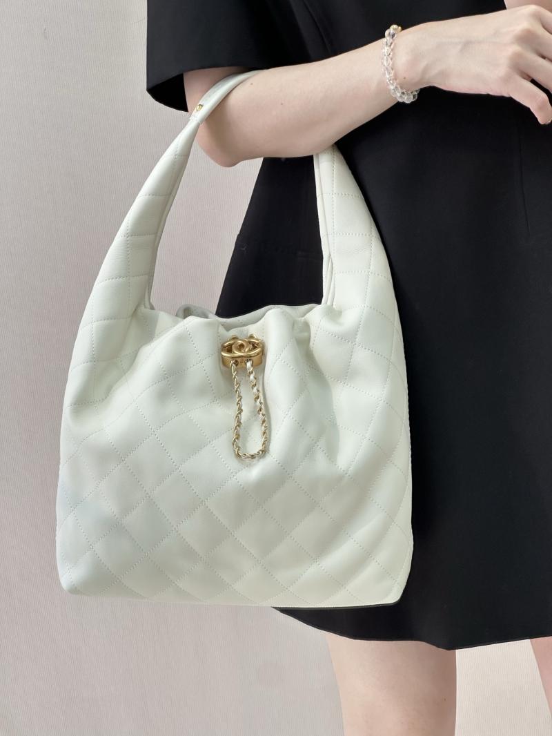Chanel Large Hobo Bag White AS5967