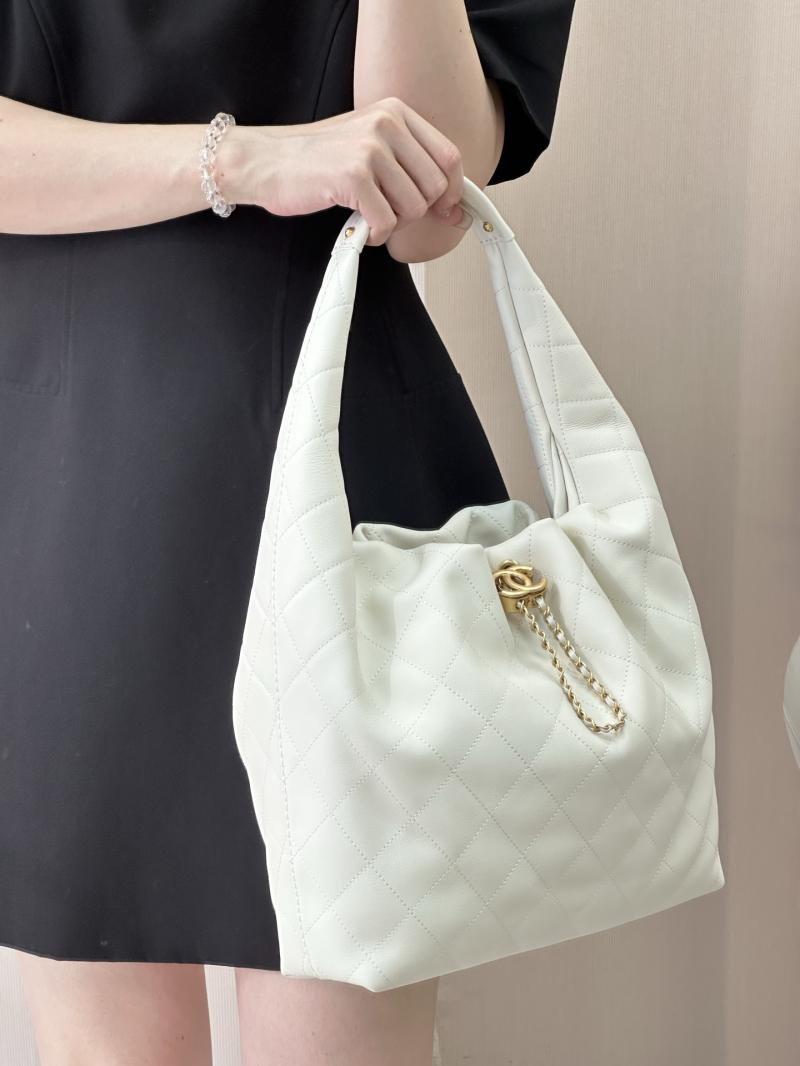 Chanel Large Hobo Bag White AS5967