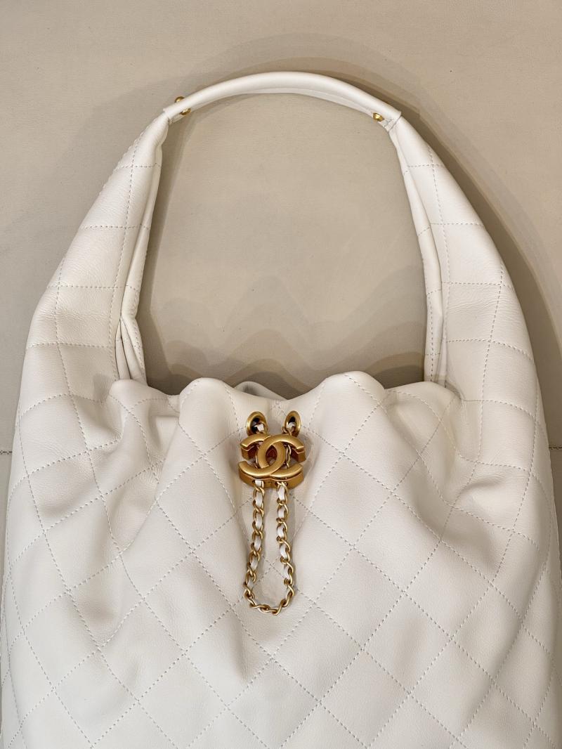 Chanel Large Hobo Bag White AS5967