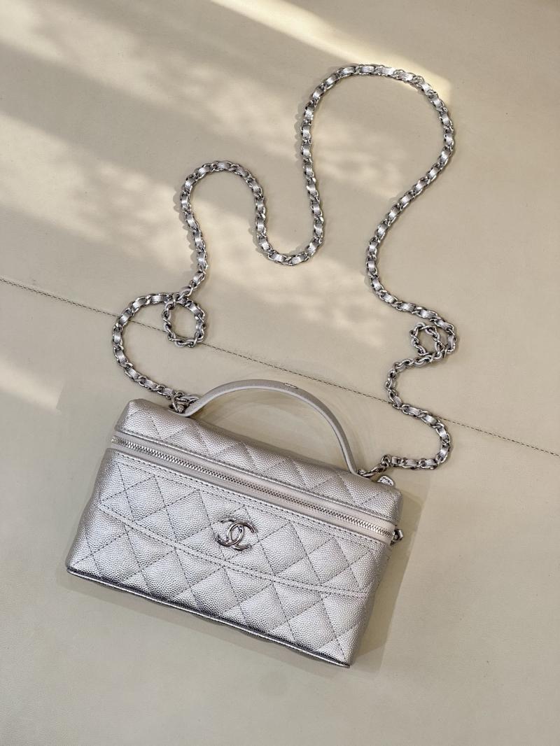 Chanel Long Vanity With Chain Silver AP4407