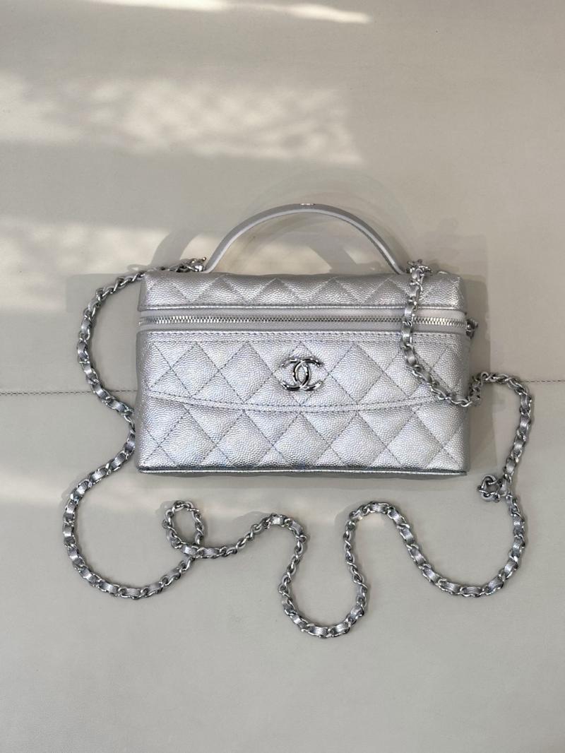 Chanel Long Vanity With Chain Silver AP4407
