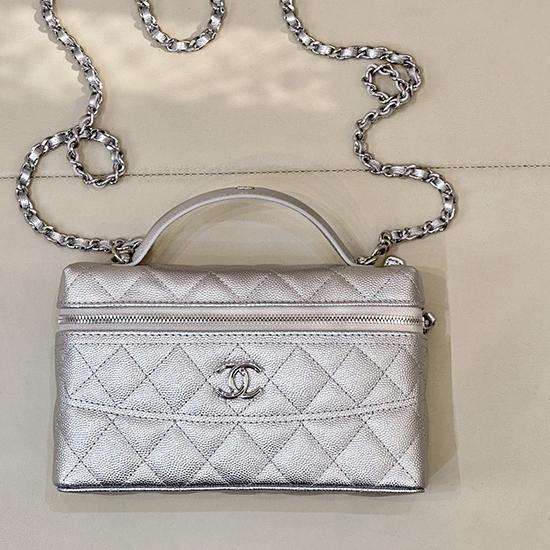 Chanel Long Vanity With Chain Silver AP4407