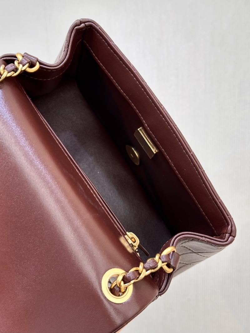 Chanel Mini Lambskin Flap Bag Burgundy AS1786