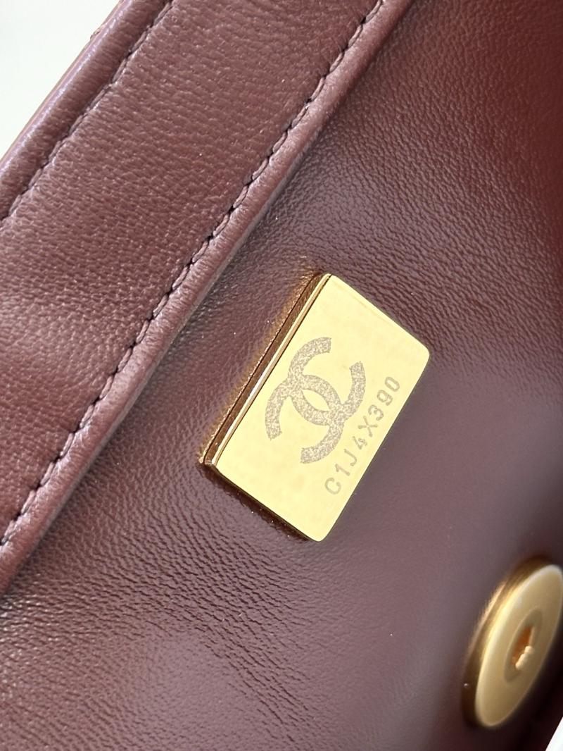 Chanel Mini Lambskin Flap Bag Burgundy AS1786