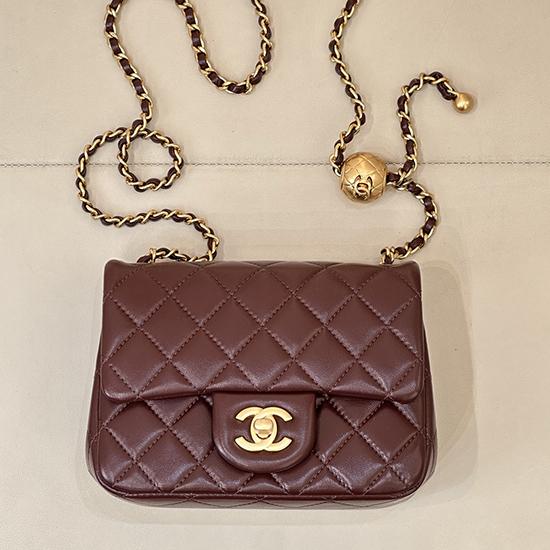 Chanel Mini Lambskin Flap Bag Burgundy AS1786 Chanel Mini Lambskin Flap Bag Burgundy AS1786