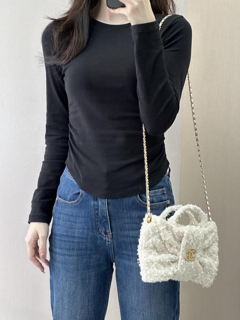 Chanel Mini Tweed Bow Bag Beige AS5849