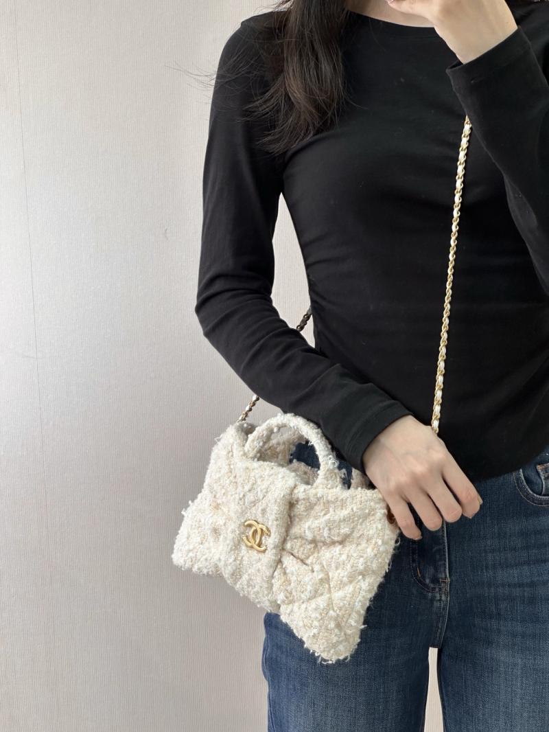Chanel Mini Tweed Bow Bag Beige AS5849